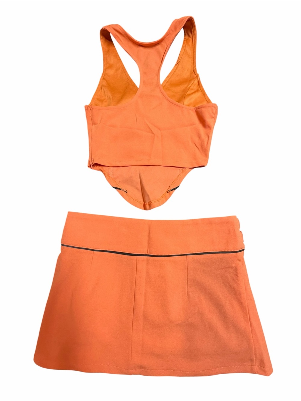 Dolls Kill apricot across the club Buckle Crop Top & skirt set - Picture 2 of 3
